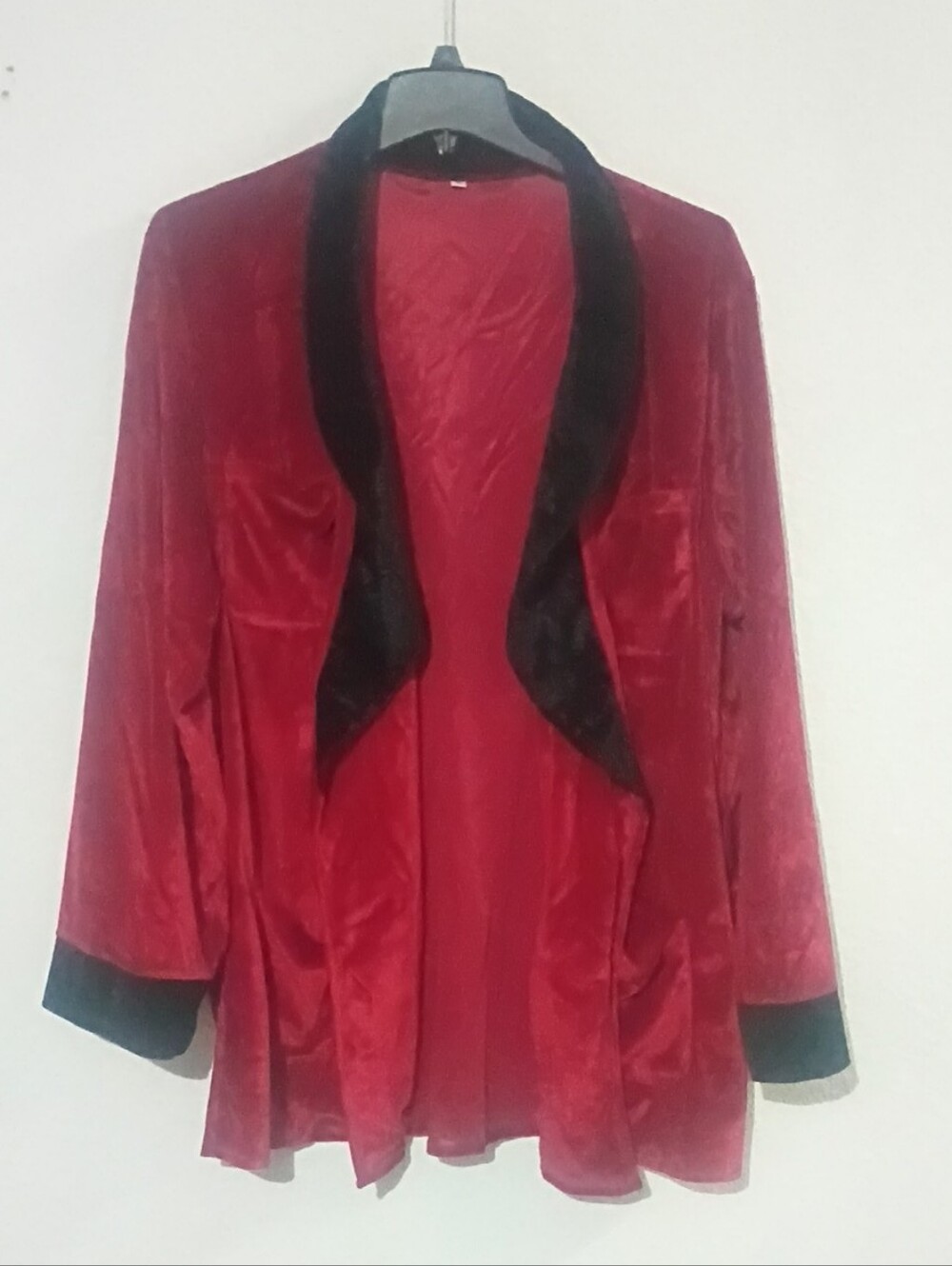 NWOT Vintage-Style Red Velvet Smoking Jacket